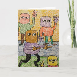 Different Color People Joyeux Anniversaire Card Karte