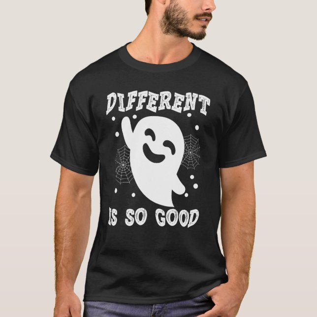 Different Is So Good  Halloween Ghost Spiderweb Gr T-Shirt (Vorderseite)