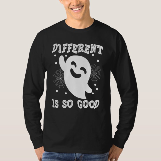 Different Is So Good  Halloween Ghost Spiderweb Gr T-Shirt (Vorderseite)