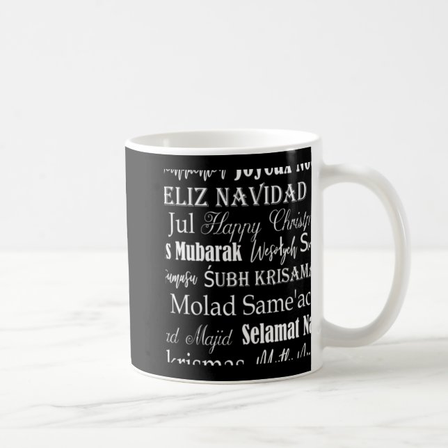 Different Languages Of Merry Christmas T Shirt  Kaffeetasse (Rechts)