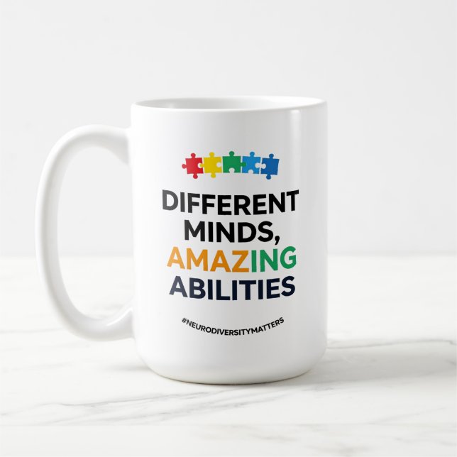 Different Minds Amazing Abilities Awareness Art Kaffeetasse (Links)