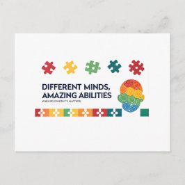 Different Minds Amazing Abilities Awareness Art Postkarte