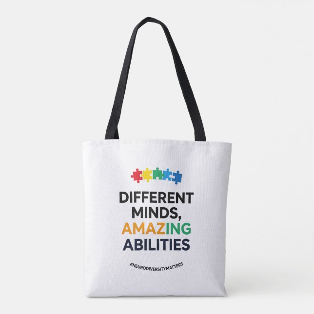 Different Minds Amazing Abilities Awareness Art Tasche (Rückseite)