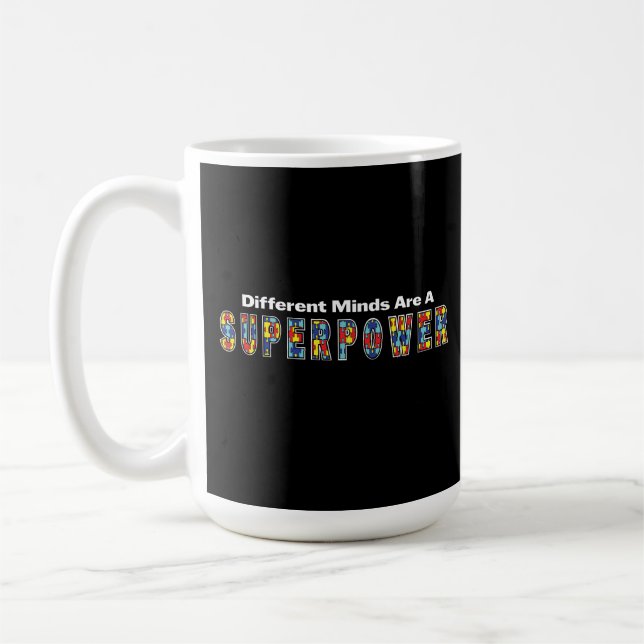 Different Minds Are a Superpower Autism Acceptance Kaffeetasse (Links)
