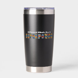 Different Minds Are a Superpower Autism Acceptance Thermobecher