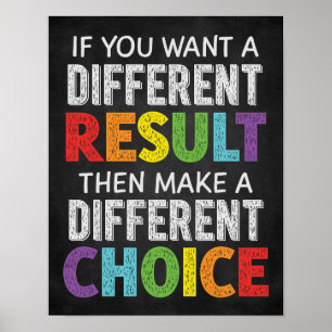 Different Result Different Choice Growth Mindset Poster