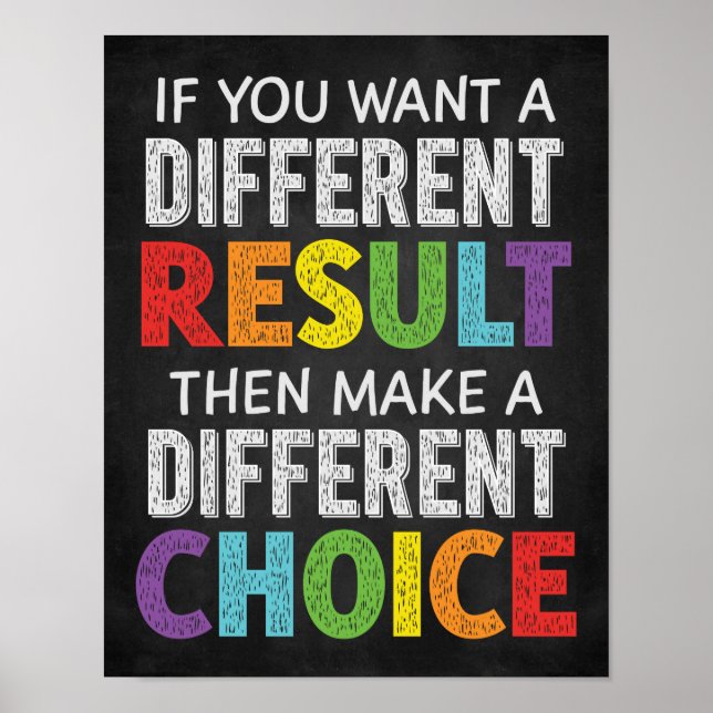 Different Result Different Choice Growth Mindset Poster (Vorne)