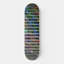 Different stripes and scratched squares of lines skateboard