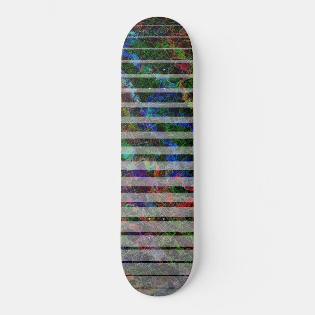 Different stripes and scratched squares of lines skateboard (Vorderseite)