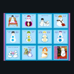 Different Strokes For Different Snow Folks squares Poster<br><div class="desc">This poster has Different Strokes For Different Snow Folks squares,  art by Kristie Hubler,  has 12 patches of squares,  each with a different snow "folk",  snowman,  snow woman,  snow child,  snowmen,  or snow family configurations,  with word art / slogan / text to stimulate conversation</div>