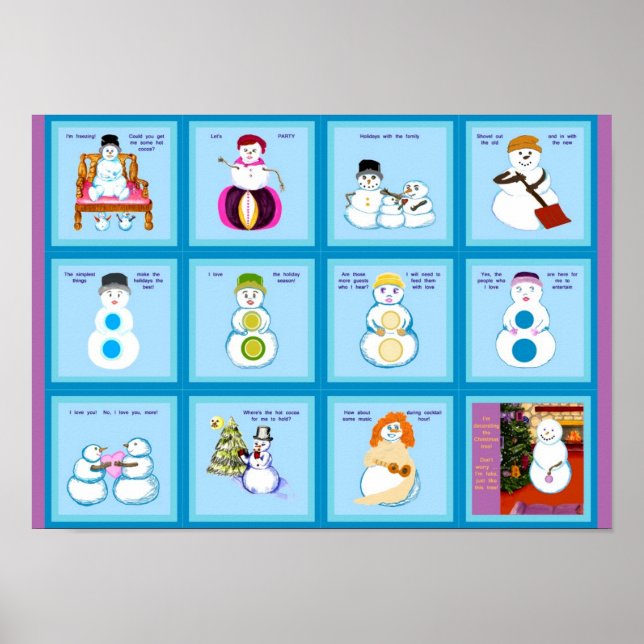 Different Strokes For Different Snow Folks squares Poster (Vorne)
