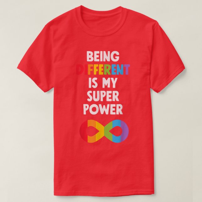 Different Super Power Neurodiversity ADHD Autismus T-Shirt (Design vorne)