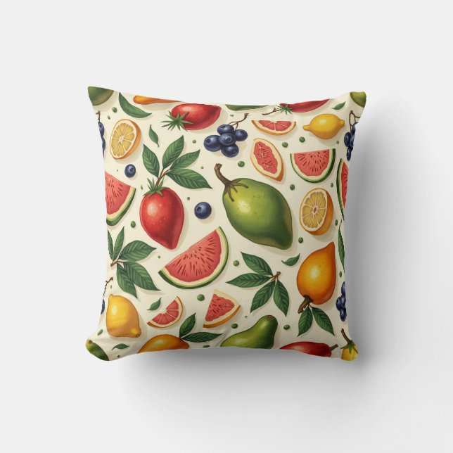 Différents coussins motifs aux fruits (Recto)