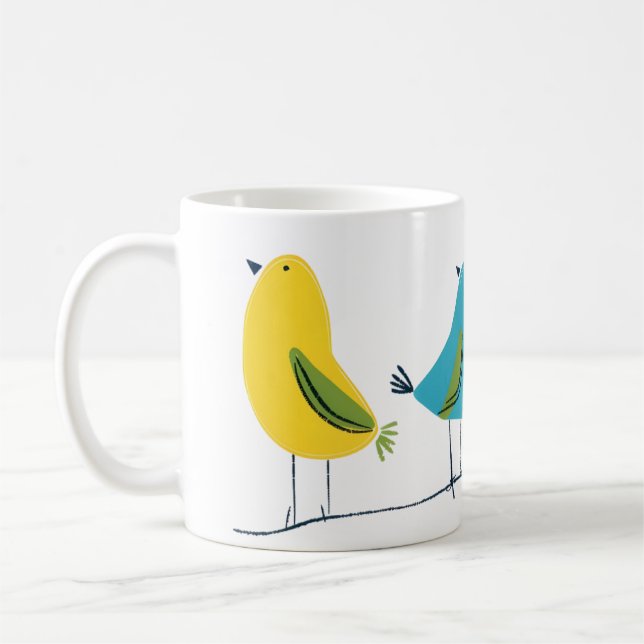 Différents oiseaux colorés sur un MUG (Gauche)