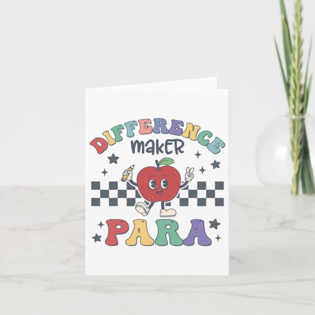 Differenz Maker Para Lehrer Paraprofessional Par Karte (Vorderseite)