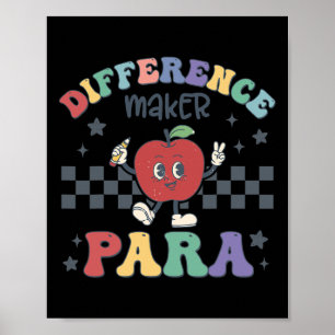 Differenz Maker Para Lehrer Paraprofessional Par Poster