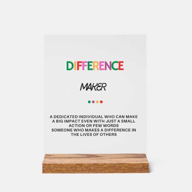 Differenzial Maker Geschenke für Frauen, danke Ges Acrylschild (Vorderseite)