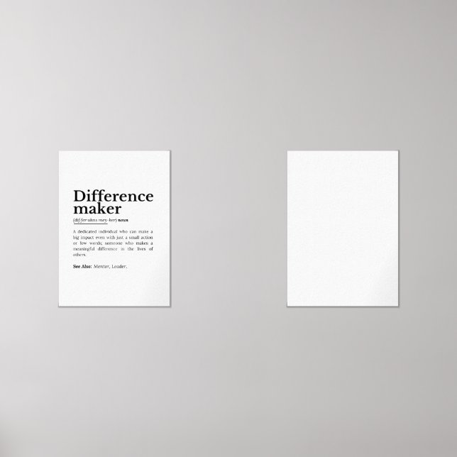 Differenzmacher - inspirierendes Zitat Bilderwand Sets (Vorderseite)