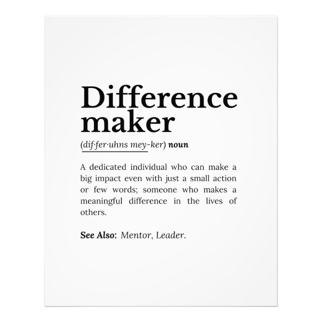 Differenzmacher - inspirierendes Zitat Fotodruck (Vorne)