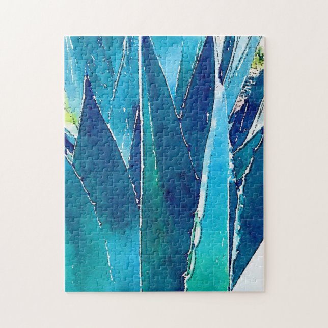 Difficile Moderne Turquoise Agave Puzzle (Vertical)
