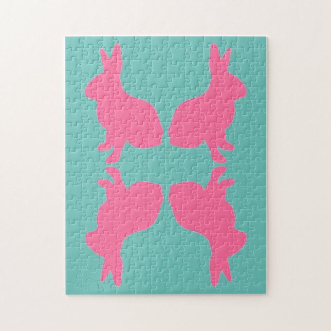 Difficile Puzzle de lapin rose moderne (Vertical)