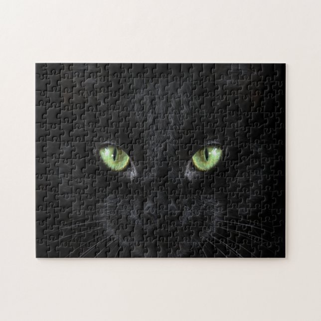 Difficile Tout Noir Chat 252 Pièce Jigsaw Puzzle (Horizontal)