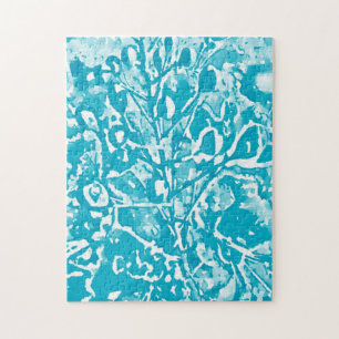 Difficult Abstract Aqua Bird of Paradise Puzzle