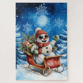 Difficult Blue Winter Christmas Snowman