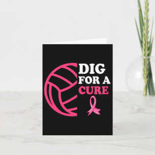 Dig for a cuure Breast Cancer Awareness Volleybyll Karte