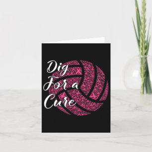 Dig for a cuure Breast Cancer Awareness Volleybyll Karte