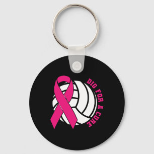 Dig for a cuure Breast Cancer Awareness Volleybyll Schlüsselanhänger