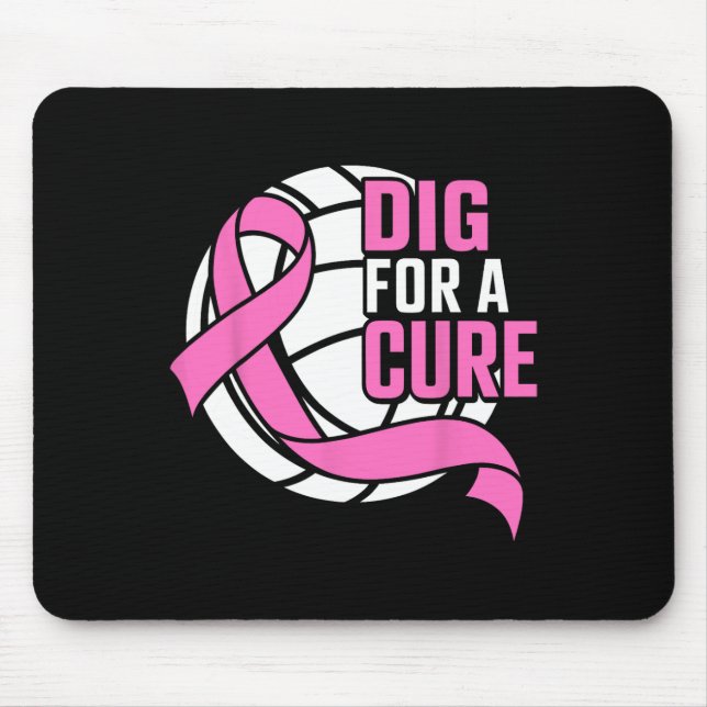 Dig for a cuure Brustkrebs Awareness Volleyball Mousepad (Vorne)