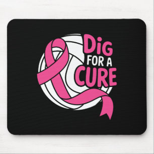 Dig for a cuure Brustkrebs Awareness Volleyball Mousepad