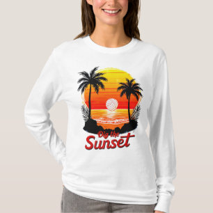 "Dig the Sunset" Volleyball-Sonnenuntergang T-Shirt