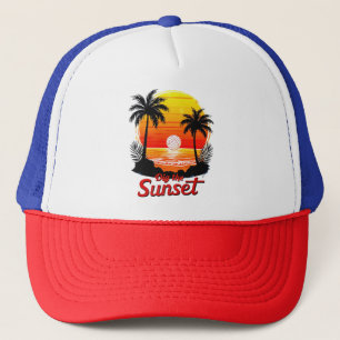 "Dig the Sunset" Volleyball-Sonnenuntergang Truckerkappe
