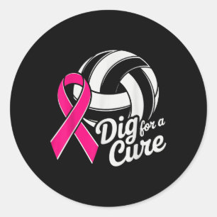 Dig zur Heilung von Multiplex-Volleyball-rosa Brus Runder Aufkleber