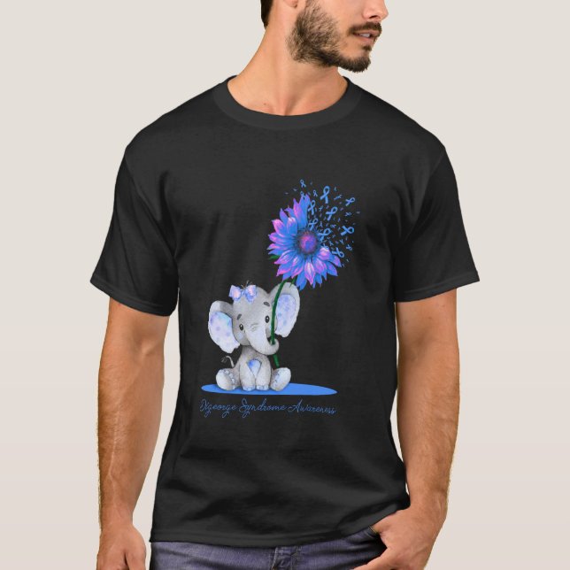 Digeorge Syndrom Bewusstsein Niedlich Elephant Sun T-Shirt (Vorderseite)