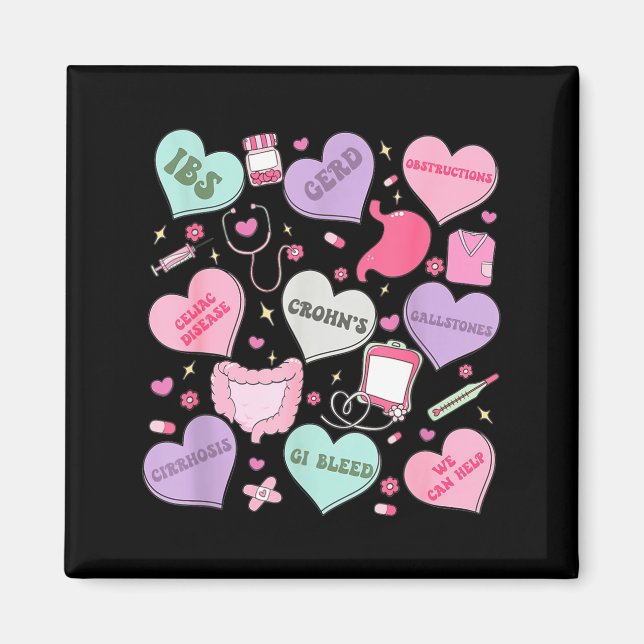 Digestive Divas Gastroenterology Nurse Valentine E Magnet (Vorne)