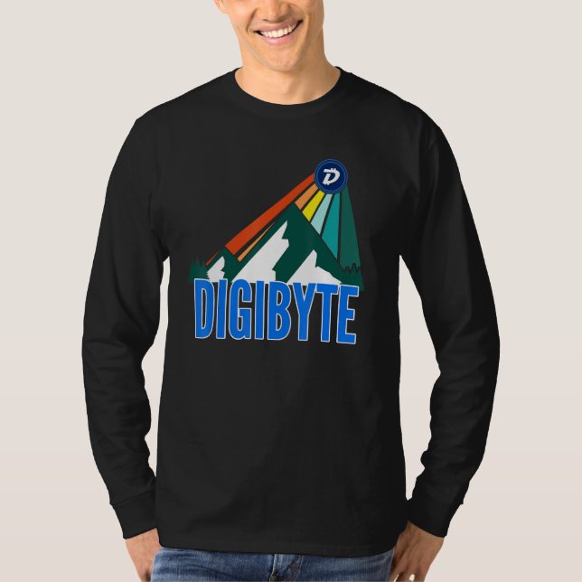 Digibyte Dgb Crypto Mountain Sun Rays Cryptocurren T-Shirt (Vorderseite)