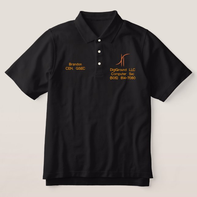 DigiGround Mens Blk Polo (Design Vorderseite)