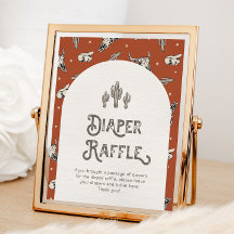 Digital 8 x 10 Western Diaper Raffle Sign