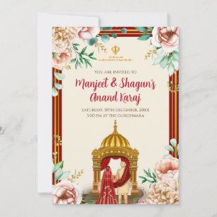 Digital Anand Karaj invitation invitations sikh