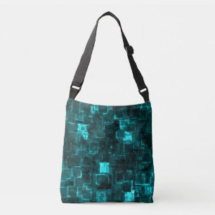 Digital Aqua Glimmer Tiles Tragetaschen Mit Langen Trägern