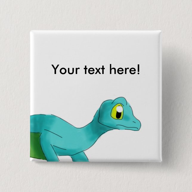 Digital Aquarell Winged Gecko-Tier Button (Vorderseite)