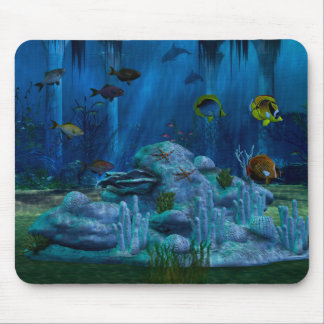 Digital Aquarium in Deep Sea 3D Mousepad