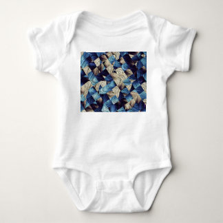 Digital Art Blue Abstrakt Squares Baby Strampler