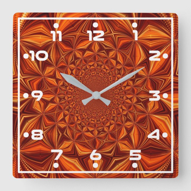 Digital Art Pattern-28503 Quadratische Wanduhr (Vorderseite)