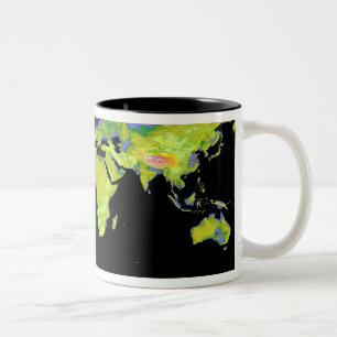 Digital-Aufzugmodell der Kontinente auf EA Zweifarbige Tasse