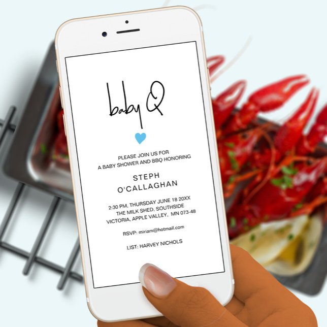 Digital Baby GRILLEN Shower Handy eVite Ankündigung (Von Creator hochgeladen)