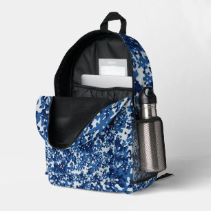 Digital Blaues Militär Muster Bedruckter Rucksack